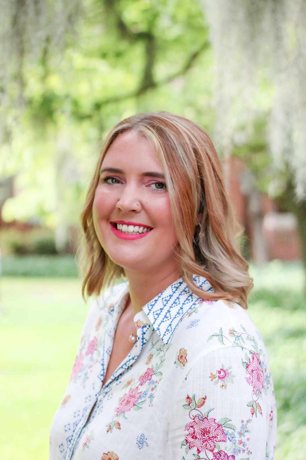 Audrey Senogles under the Spanish moss in New Bern